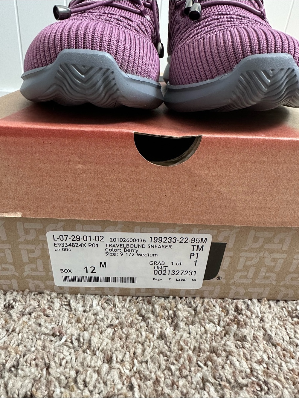 Propet TravelBound Women’s 9.5 M Berry Knit Bungee Comfort Sneakers New in Box - Picture 2 of 10